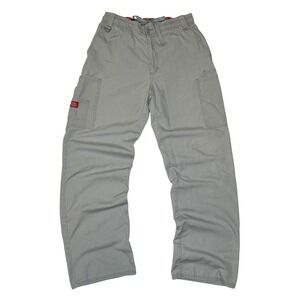 Dickies‎ Scrub Pants Grey Cargo Elastic Waist Drawstring Size S CH P